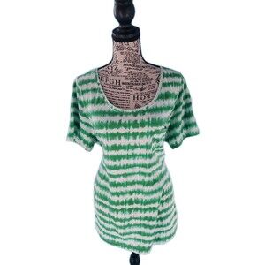 Womens Tie Dye Tee Geen Sz 16 Lightweight Summer Short Sleeve Lane Bryant